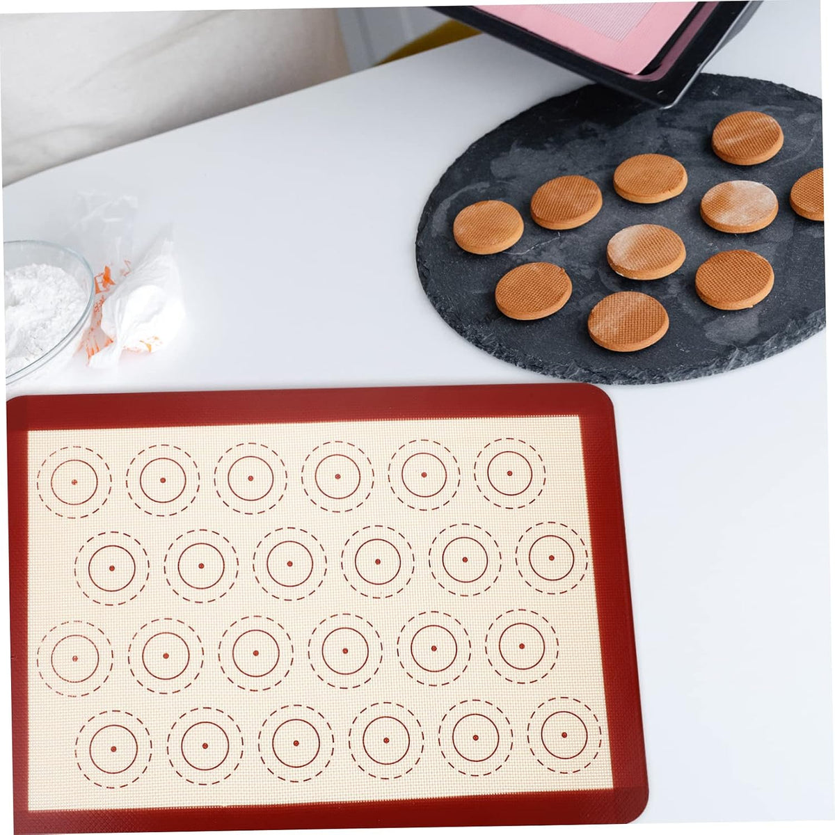 Silicone Baking Pad Reusable Non-stick Heat Resistant Easy to Clean Macaron Baking Mat Cake Baking Mat Pastry Accessory 1 Pack