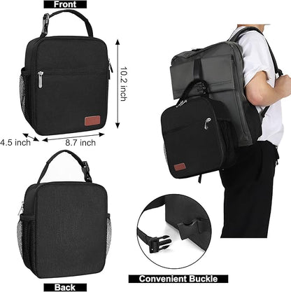 Lunch Box for Men  Women Durable Lunch Bag for Adults Reusable Small Lunchbox Black