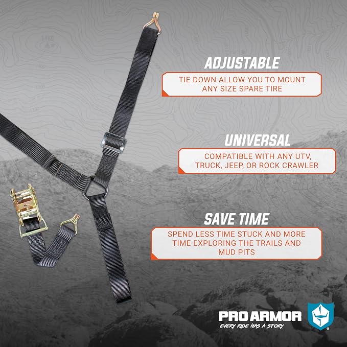 Pro Armor A040225 Ratcheting Y-Strap (1.5") (Black)