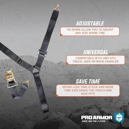 Pro Armor A040225 Ratcheting Y-Strap (1.5") (Black)
