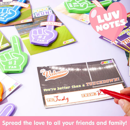JOYIN 28 Pcs Valentines Day Foam Fingers with Cards for Kids, Valentine’s Greeting Cards, Classroom Exchange Gift for Kids, Holiday Reward Prizes and Party Favor ( box damaged)