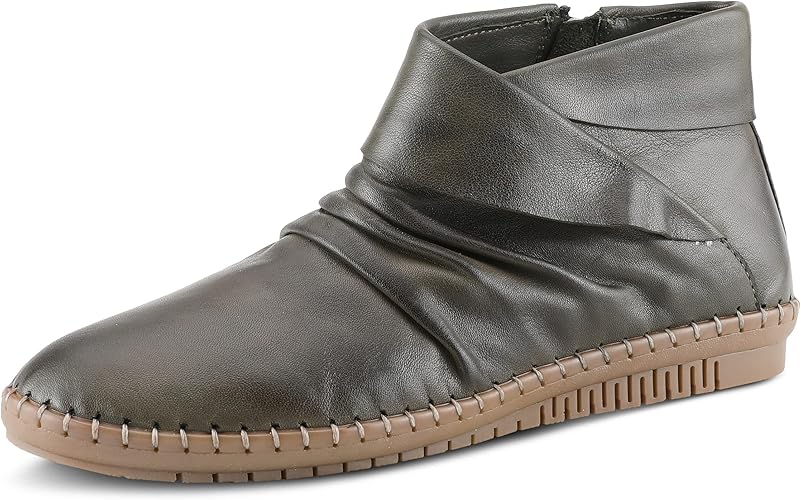 Spring Step Women's Rendezvous Premium Leather Bootie Asymmetrical Envelope Collar
