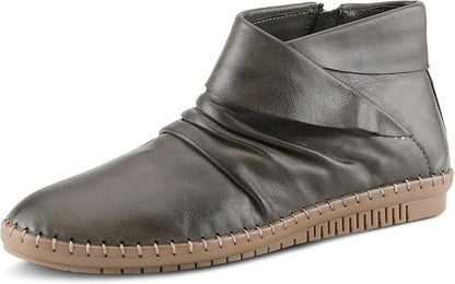 Spring Step Women's Rendezvous Premium Leather Bootie Asymmetrical Envelope Collar