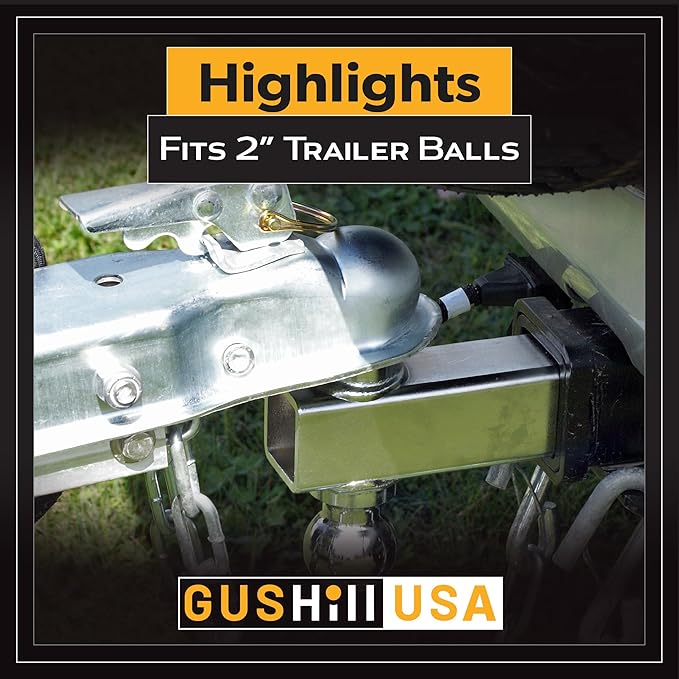 USA GH 25153 Straight Tongue Trailer Coupler for 2-Inch Channel, 2-in Hitch Ball, 3,500 lbs, Zinc Plating