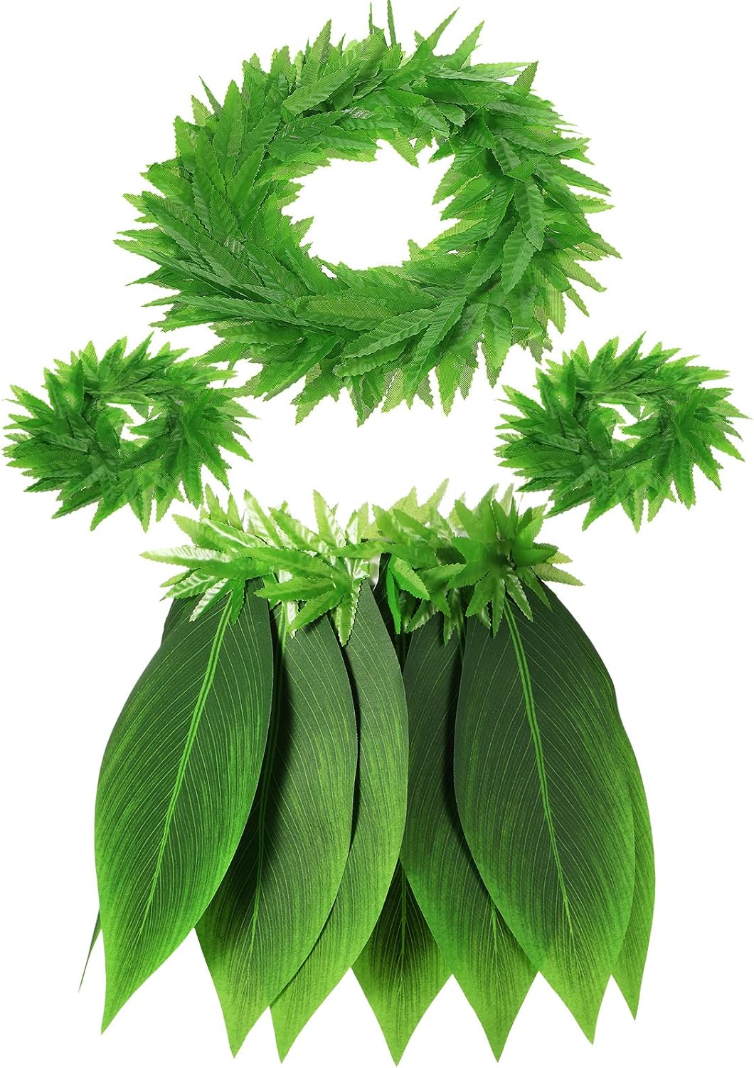 Skylety 1 Set Hawaiian Grass Leaf Skirt Tropical Hula Luau Party Decor For Adult Women Jungle Theme Costume Halloween Dress Outfits