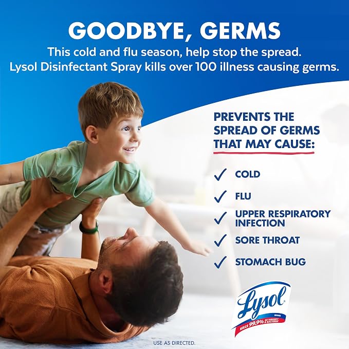 Lysol Disinfectant Spray, Sanitizer, Crisp Linen, 12.5 oz, 2 Pack Multi-Surface Disinfecting & Sanitizing Antibacterial Room Spray, Deodorizer Spray, Home & Bathroom Cleaning Supplies