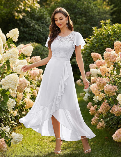 BeryLove Formal Dresses for Women 2026 Wedding Guest with Slit Cocktail Elegant Lace Long Prom Dress