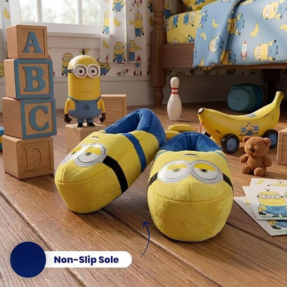 Josmo Minions Slippers for Girls and Boys - Despicable Me Indoor Comfy House Shoes Plush Fuzzy Minion Slipper (sizes: 5-10 Toddlers / 11-1 Little Kid / 2-5 Big Kids)