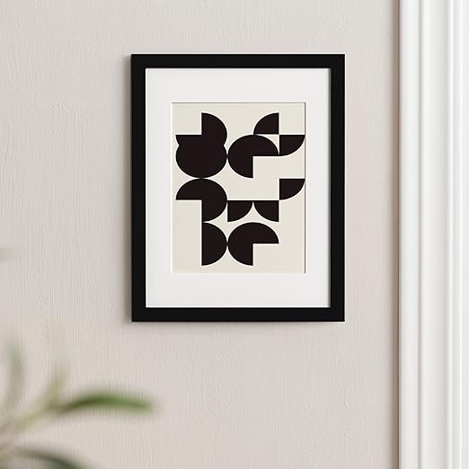 eletecpro 11x14 Picture Frame, Matted to 8x10 Photo or 11x14 without Mat, Black Poster Frame Made of Engineered Wood with Acrylic for Wall Mount or Tabletop Display, Classic Home Wall Decor