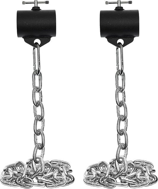 Logest Weight Lifting Chains with Collars - 1 Pair Available in 45LBS Steel Workout Chains - Fitness Equipment for Deadlifts Bench Presses and More Targets Back Legs Core Weight Chains