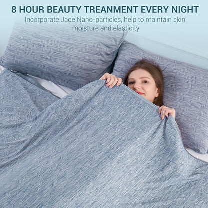 Elegear Revolutionary Cooling Blanket Queen Absorbs Heat to Keep Body Cool for Night Sweats, Arc-Chill Cool 3.0 Fiber Q-Max0.5 for Hot Sleepers, Lightweight Summer Cold Blankets for Sleeping, Blue