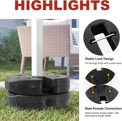 ABCCANOPY Easy Canopy Weights with Lock Design for Wind Resistance, No Sliding, Stably Secure Tents, Canopies, and Umbrellas at Outdoor Events, 4Pack (27LB) (Weight Only)