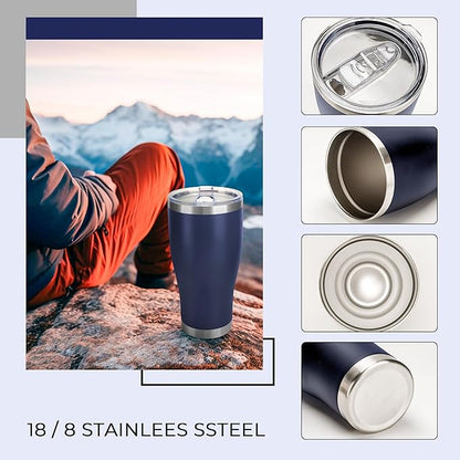 DS 30 Oz Tumbler with Lid Stainless Steel Vacuum Insulated Water Coffee Tumbler Durable Leak Proof BPA Free Ice Coffee Thermal Cup (Blue)