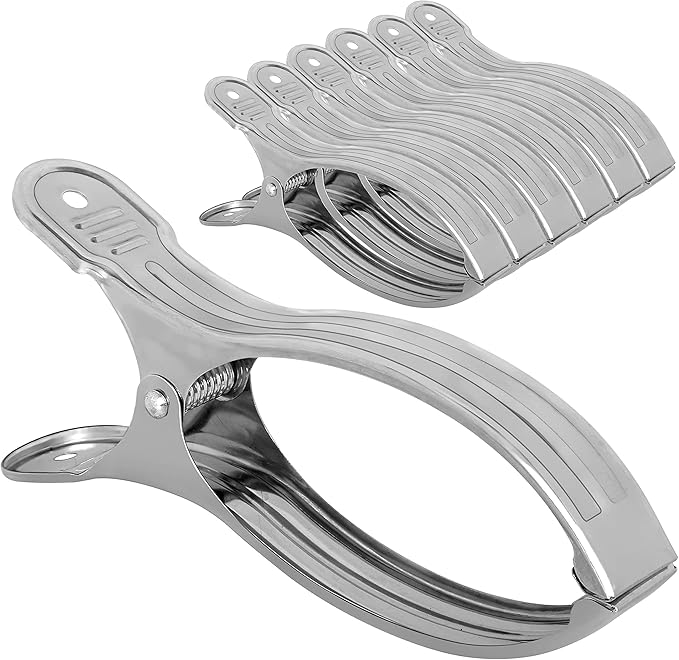 Dseap Towel Clips: 6 14'L Pack of 6 Jumbo Stainless Steel Metal Towel Clips, Pool Cover Clamps, Beach Blanket Holder Pins, for Cruise Boat Pool Lounge Chair