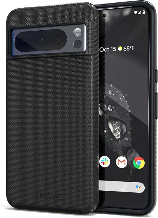 Crave Dual Guard for Google Pixel 8 Pro Case, Shockproof Protection Dual Layer Case for Google Pixel 8 Pro - Black