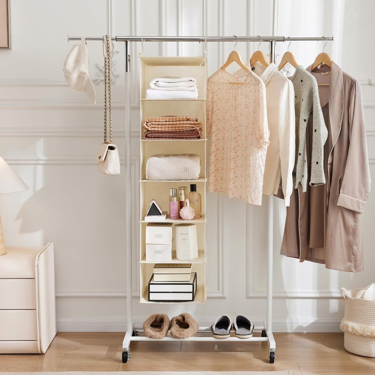 MAX Houser 6-Tier Hanging Closet Organizer with 2 Hooks