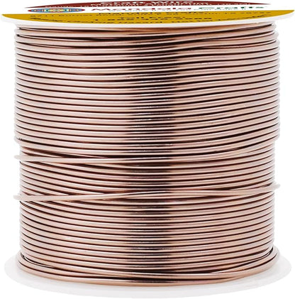 Mandala Crafts 18 Gauge Anodized Aluminum Craft Wire for Jewelry Making - 100 FT Colored Flexible Light Brown Wire - Bendable for Bonsai Armature Crafting Sculpting