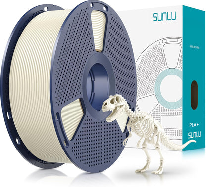 SUNLU PLA Plus Filament 1.75mm Bone White 1KG Neatly Wound, Upgrade PLA Filament, Dimensional Accuracy +/- 0.02 mm, Fit Most FDM 3D Printers