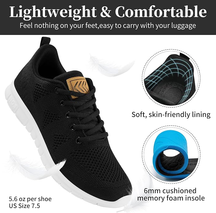 FUDYNMALC Womens Tennis Shoes Comfortable: Lightweight Non Slip Sneakers for Walking Casual Travel