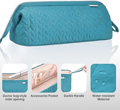 Shark Flex Style Case for Dyson Airwrap Hair Dryer Brush Revlon Hair Tools Travel Bag Carrying Case Flat Curling Iron Organizer (Teal Blue)