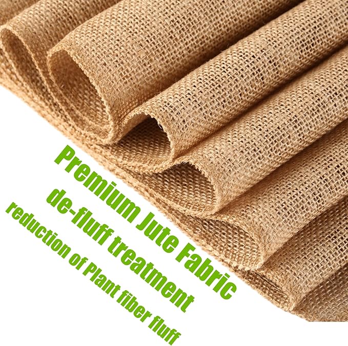 Burlap Table Runners - Natural and Eco-Friendly Versatile Premium Jute Fabric Rolls -12x108Inches(1 Roll) Decor for Weddings,Partie,Events and Home-Rustic Style Tablecloth-DIY Crafts