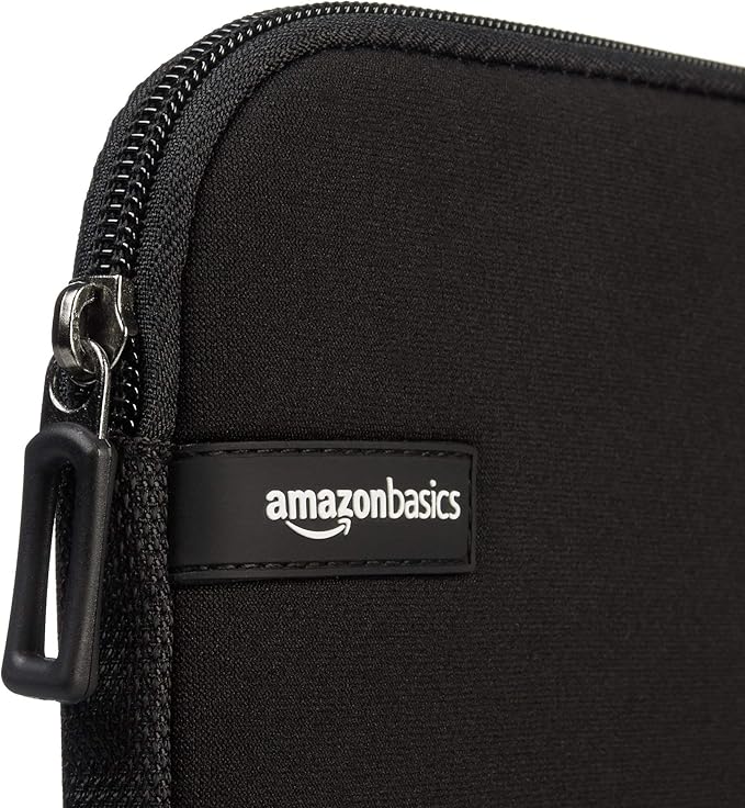 Basics 17.3-Inch Laptop Sleeve, Protective Case with Zipper - Black