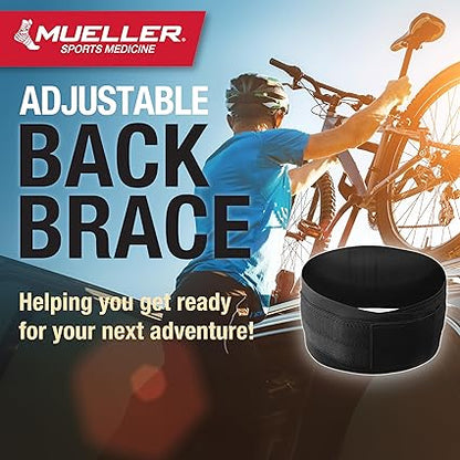 MUELLER Sports Medicine Adjustable Back Brace, Back Pain Relief Support for Men and Women, Ideal for Upper and Lower Back Pain, Sciatica, Scoliosis, Black