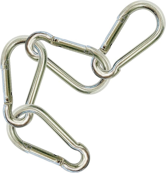 Stainless Carabiner Clip -Snap Hook Clips Pack of 4-316 Stainless Steel Clips Marine Grade - Keychain Carabiner Clips - Weight Lifting Carabiner - Hikers Clip Carabiners (4 inches)