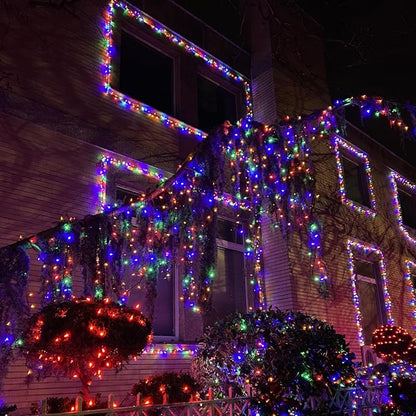 YEGUO Christmas Light, 66ft 200 LED String Lights Multicolor, Green Wire Twinkle Tree Light Plug in for Indoor Outdoor