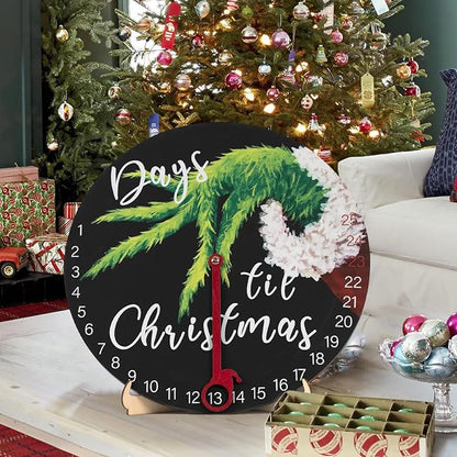 DAZONGE Christmas Wreath Decorations  Christmas Countdown Advent Calendar 2024 for All Ages  12'' Wooden Christmas Welcome Sign with Easel  Christmas Decor