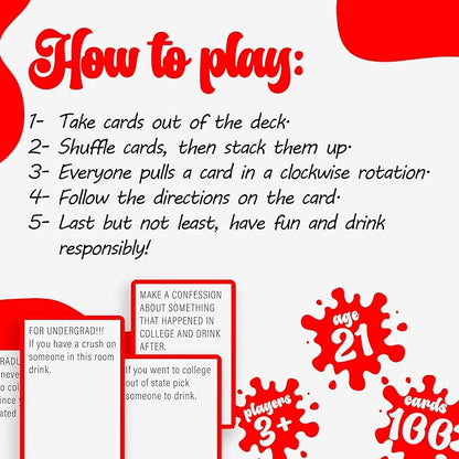 Drink Dammit College Edition - 100 Card Drinking Game for Adults  Activities and Dares for Family Bonding - Perfect Couples Card Game for Fun-Filled Evenings and Quality Time Together!