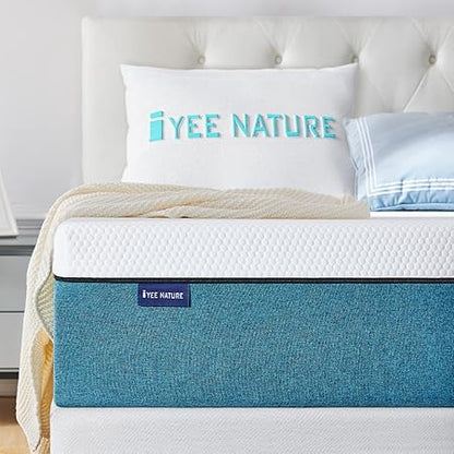 IYEE NATURE Queen Mattress, 10 inch Queen Gel Memory Foam Mattress in a Box, with CertiPUR-US Beds Mattresses Medium Firm Queen Foam Mattress for Sleep Mattress Queen Size 60  80  10 inch