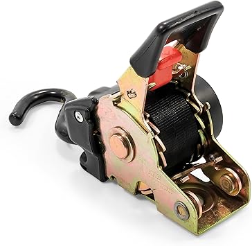 Camco Retractable Transom Tie Down Strap - Secures Your Boat While Traveling Bolt-On Design 1,500 lb. Break Strength  Measures 1 W, 5 12  L Durable  Corrosion Resistant Design - (50032)