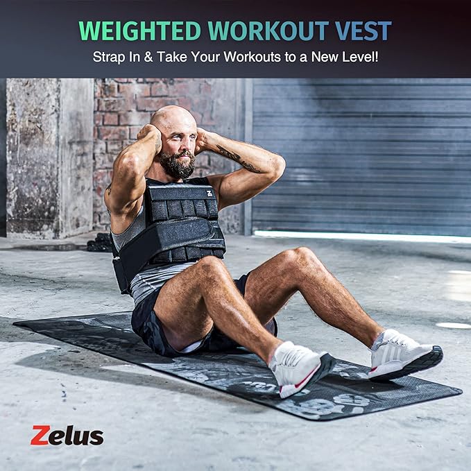 ZELUS 23lb 30lb 60lb Weighted Vest with Adjustable Weights for Exercise, Weight Vest for Men, Workout Vest for Home Workouts Cardio Strength Training Weight Loss