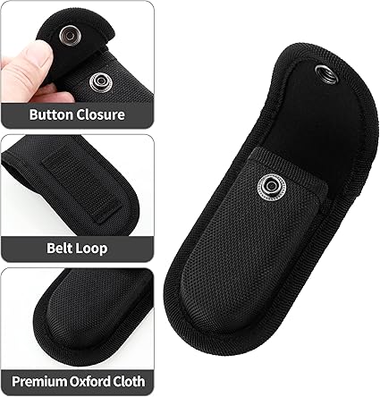 Nylon Pocket Knife Sheath, 4'' Multitool Pouch, Folding Knife Belt Sheath with Snap Closure and Vertical Carry Belt Loop, Multitool Case for Outdoor or Daily Use, Medium Size