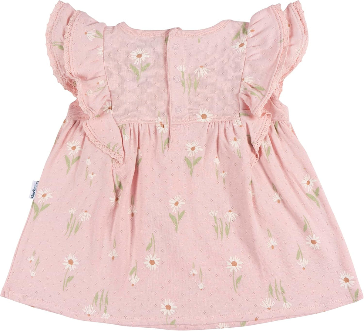 Gerber Baby Girls' Cotton Dress and Diaper Cover Set