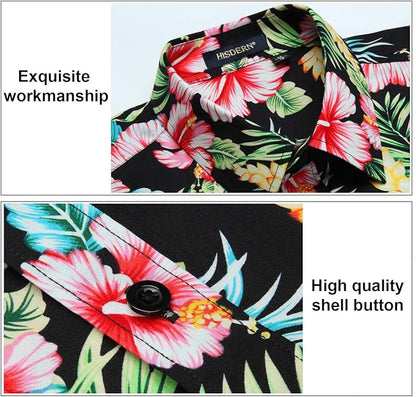 Hawaiian Shirt for Men Short Sleeve Button Down Shirt Men Casual Summer Tropical Beach Aloha Shirts for Men Hawaii Party