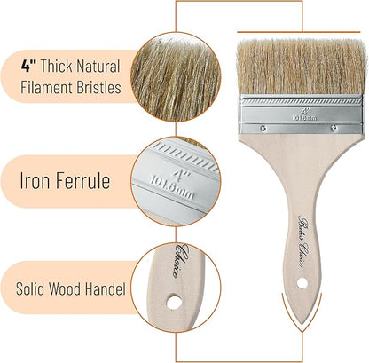 Bates- Chip Paint Brushes, 4 Inch, 12 Pack, Chip Brush, Brushes for Painting, Paint Brushes, Stain Brushes for Wood, Natural Bristle Paint Brush, 4 Inch Paint Brush, Chip Paint Brushes for Paint