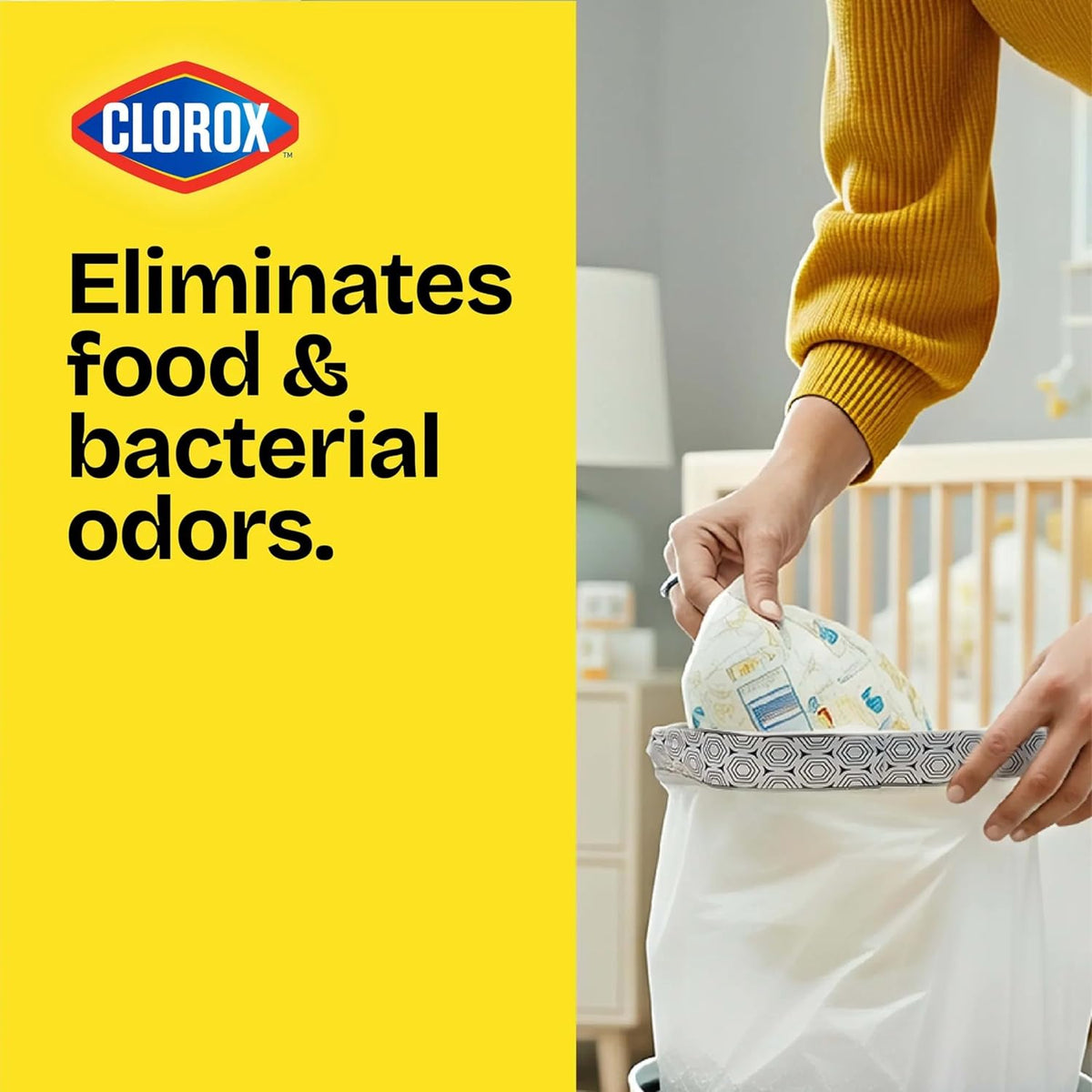 Glad Small Drawstring Trash Bags with Clorox, 4 Gal, Lemon Fresh Bleach, 34 Ct ( Box damaged )