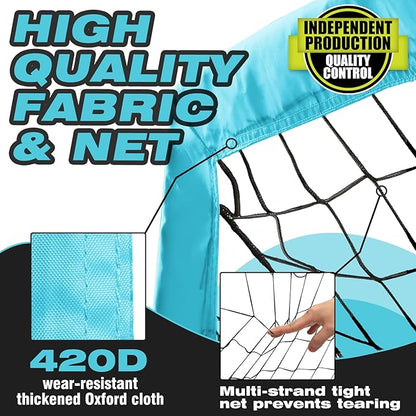 Kids Soccer Goal for Backyard, 53, 64, 95FT Easy Foldable Soccer Practice Net with Portable Carrying Bag for Toddler Youth Adult Soccer Training Equipment Outdoor Sports Game