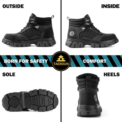 Steel Toe Boots for Men Waterproof Work Safety Shoes Non-slip Breathable Comfort Lightweight, Industrial & Construction Shoes, Indestructible Welding Boots Boots Botas de Trabajo Puncture Proof Shoes