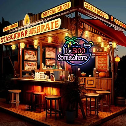 Ultrathin Its 5 00 O'clock Some Where Neon Sign Art Wall Lights for Bedroom Windows Glass Hotel Pub Cafe Wedding Birthday Party Gifts
