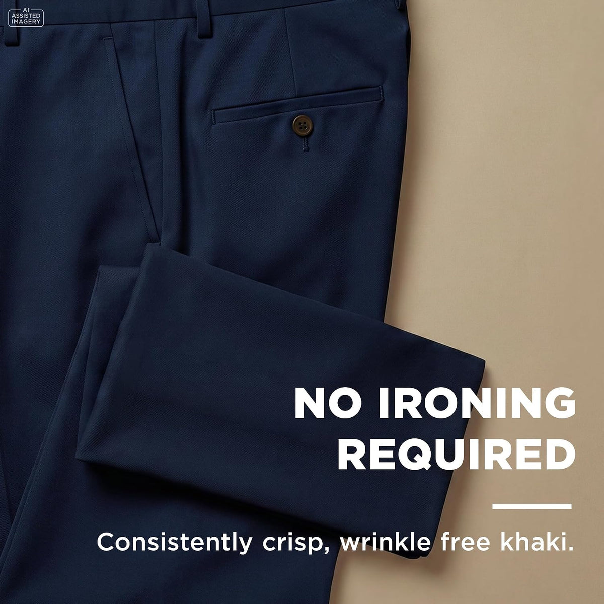 Haggar Men's Premium No Iron Khaki Classic Fit Flat Front Casual Pant
