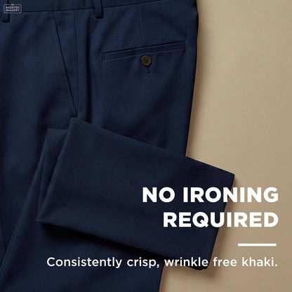 Haggar Men's Premium No Iron Khaki Classic Fit Flat Front Casual Pant