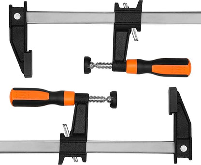 WEN 10236F2 Quick-Adjust 36-Inch Steel Bar Clamps with 2.5-Inch Throat and Micro-Adjustment Handle, Two Pack , Multicolor