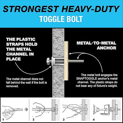 (BA) 316-24 Toggler SNAPTOGGLE Heavy Duty Toggle Bolt Zinc with 316-24 x 2 12 Combo Pan Machine Screws Zinc (100 Pcs)