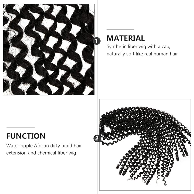 MERRYHAPY African Dreadlocks Wig Afro Curly Wig Adult Curly Wig Black for Occasions