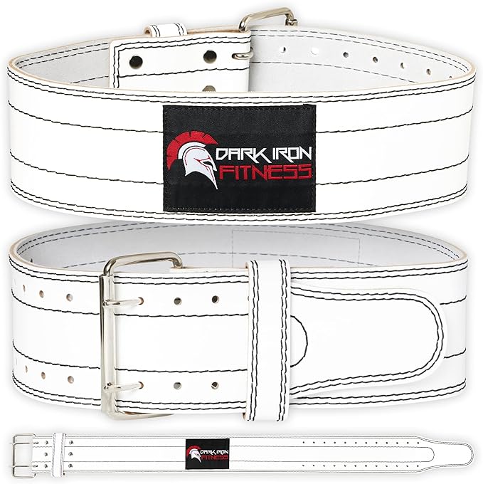 Dark Iron Fitness Weight Lifting Belt for Powerlifting Deadlift Training, Premium Leather for Core Support Gym Strength Workout