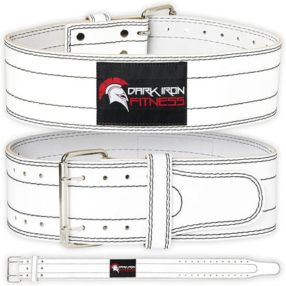 Dark Iron Fitness Weight Lifting Belt for Powerlifting Deadlift Training, Premium Leather for Core Support Gym Strength Workout