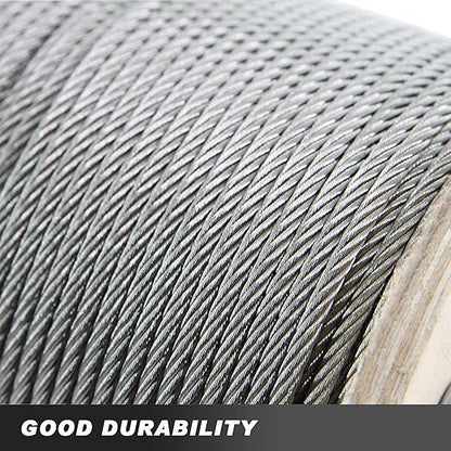 500FT 304 Stainless Steel Cable, Stainless Steel Decking Railing 316 inch with 7 x 19 Strand Construction, 3700lbs Breaking Strength Marine Grade for Rail, Deck, Clothesline and DIY Balustrade